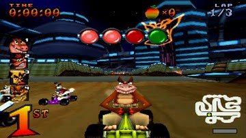 Crash Team Racing PS1 Dingodile Racing In Tiny Arena (Hard)
