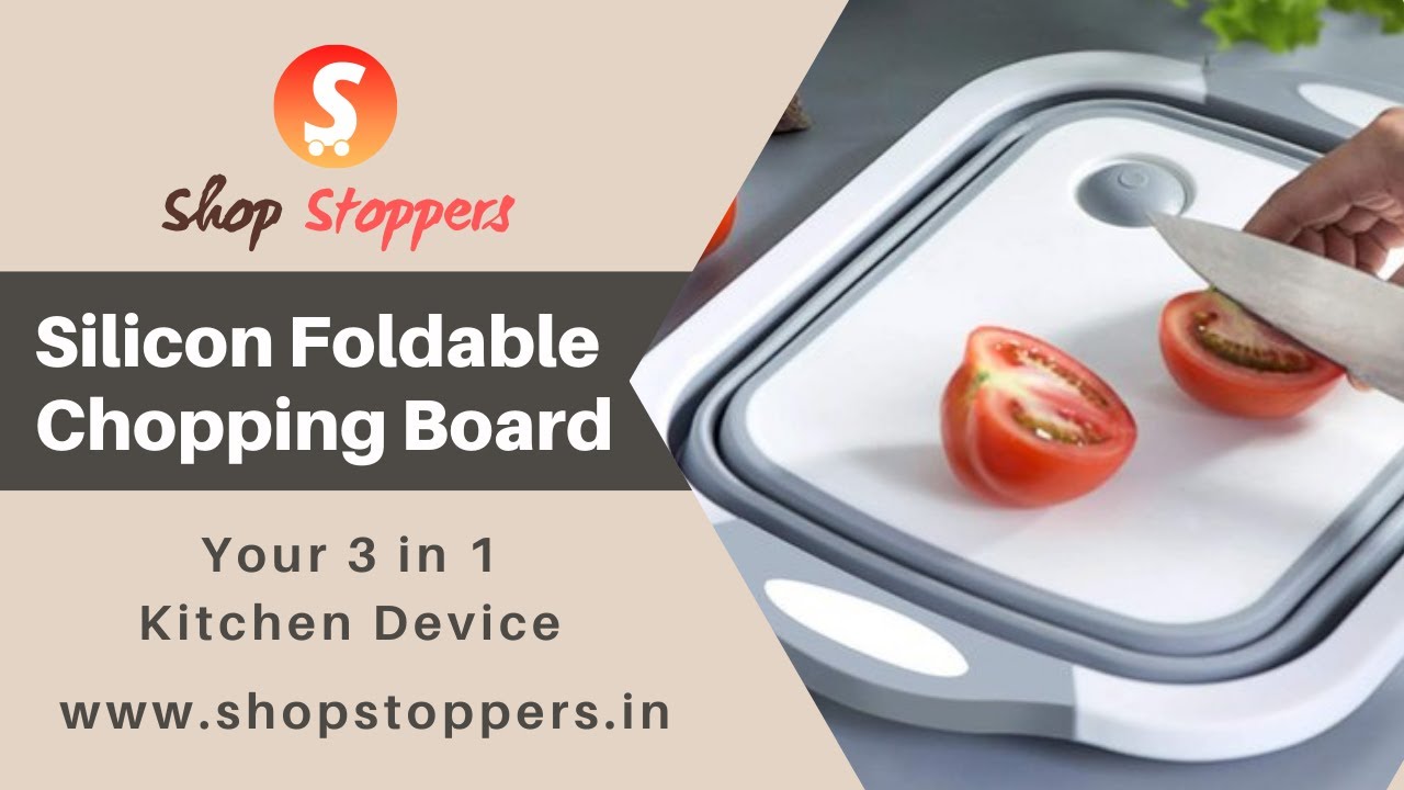 Silicone Foldable Collapsible Chopping Board Shop Stoppers 3 in 1