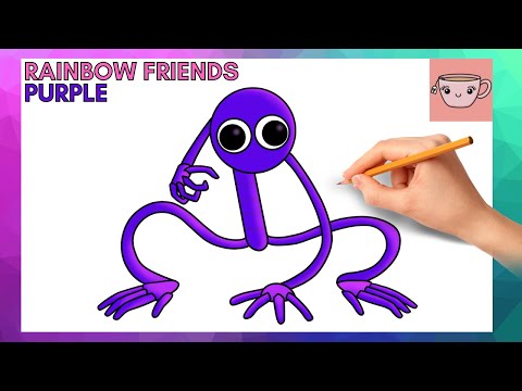 How To Draw Purple (Full Body) from Roblox Rainbow Friends