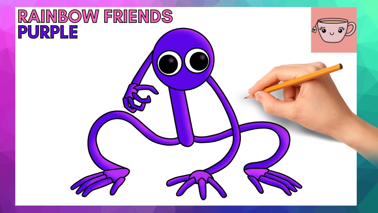 Purple Rainbow Friends coloring pages