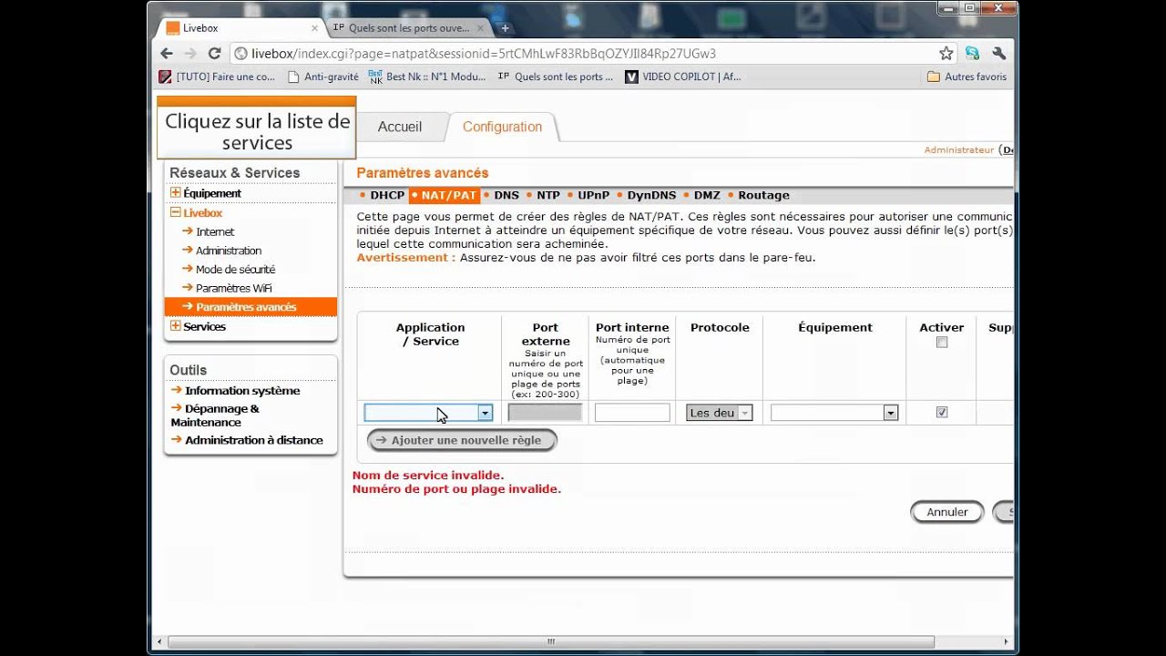 [Réseau] Ouvrir des ports sur la Livebox Orange