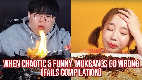 when chaotic mukbangs go WRONG compilation (funny fails)
