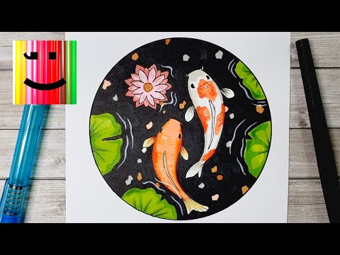 Видео: Comment Dessiner des Carpes Koï - Tutoriel de dessin Poissons Carpe Koï