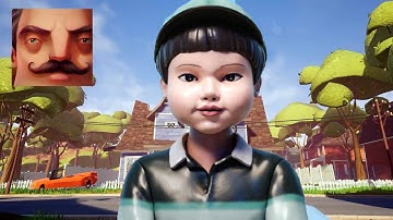 Hello Neighbor - but Neighbor Squid Game Jump Rope Cheol-Su Act 2 Trampoline Gameplay Walkthrough