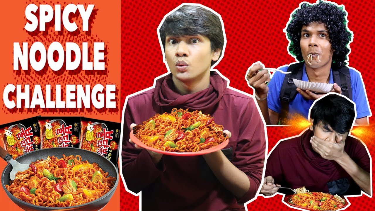 SPICY NOODLE CHALLENGE NOODLE EATING COMPETITION MOHAK MEET YouTube