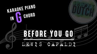 Lewis Capaldi - Before You Go [karaoke version in G key]