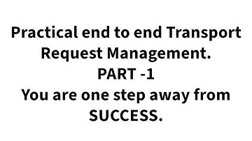 Real Time Transport Request Management # TR # Customized Request # Workbench Request - Part 1