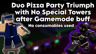 Duo Pizza Party Triumph with NO Special Towers after Buffs | Tower Defense Simulator