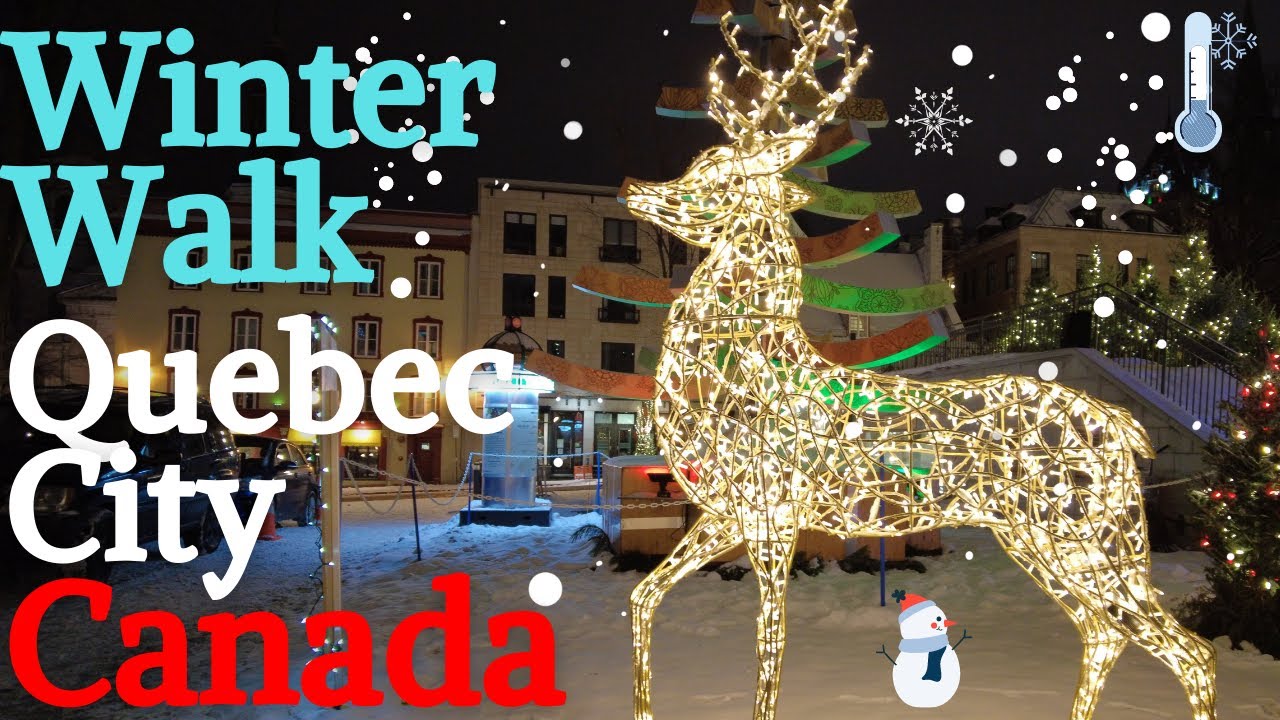 Quebec City Winter Night Walk Vieux Québec - Canada - YouTube