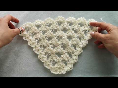 Tığ işi çiçek buketi şal yapımı /Gelin şalı /Crochet shawl