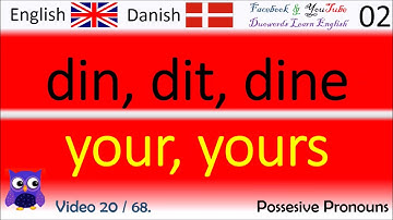 20 Possesive Pronouns Dansk - Engelsk Ord / Danish - English Words flydende i engelsk