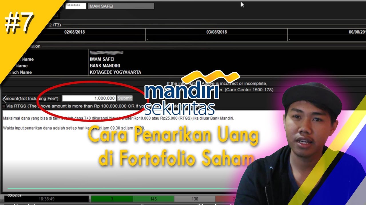 tutorial saham - video #7 |cara penarikan uang di fortofolio saham