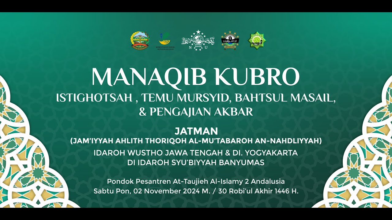 🔴LIVE | Manaqib Kubro | JATMAN Idaroh Wustho Jateng Dan DIY | P.P. At Taujieh Al Islamy 2 Andalusia