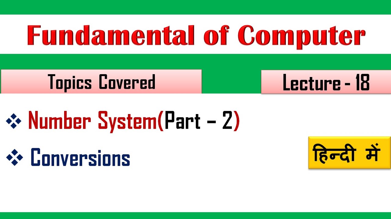 Number System in Computer| Lecture 18| binary to decimal | octal to ...