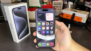Apple iPhone 15 Pro Max Unboxing + First Boot Up (Blue Titanium)