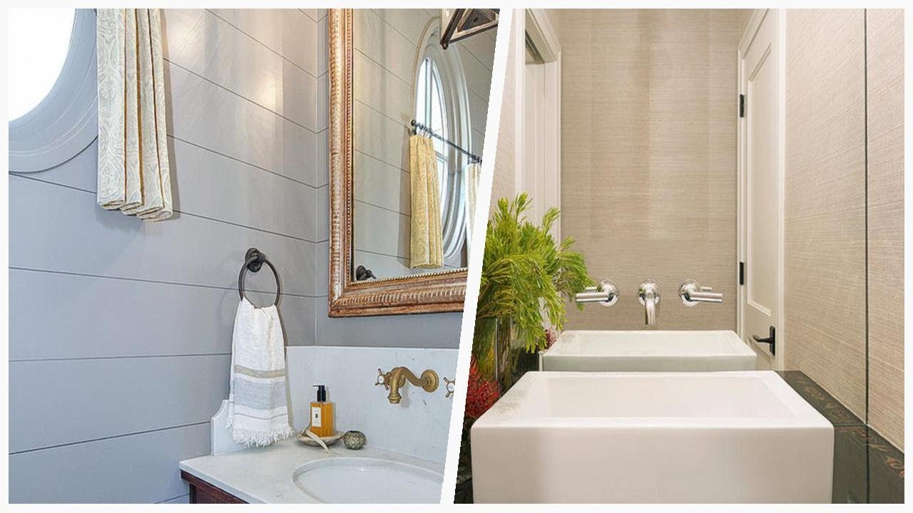 Elegant Solutions for Small Powder Rooms with Brown Floors | Designer ...