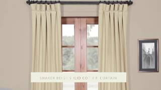 Shaker Beige Solid Cotton Curtain