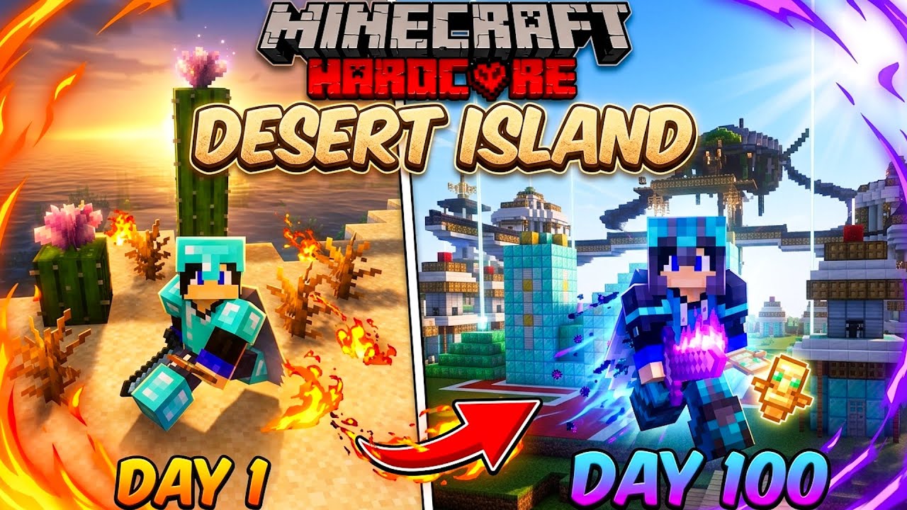 I Survived 100 Days in Desert Only World in Minecraft Hardcore! (Hindi ...