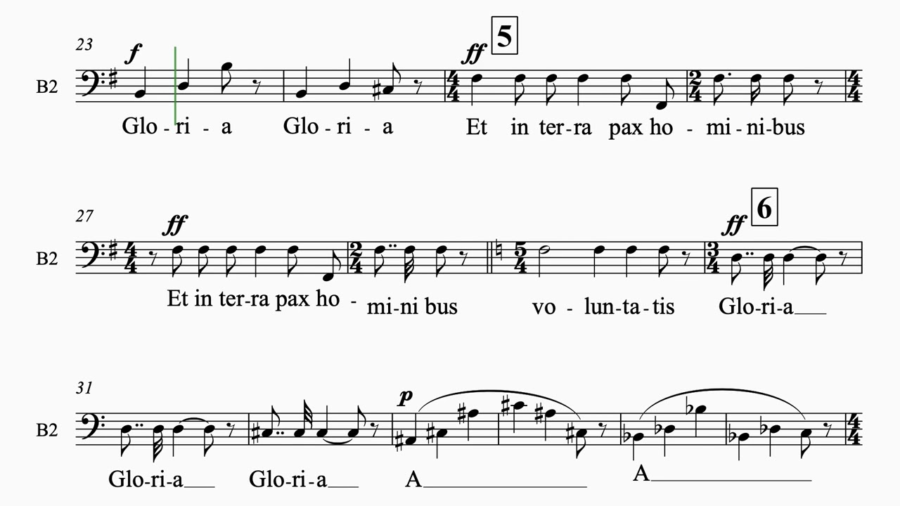 Poulenc Gloria #1 Gloria 1 staff bass 2 - YouTube