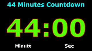44 Minutes Countdown [Reverse Time] 44 To 0 Minute Timer | Digital Clock | Alarm | Stopwatch