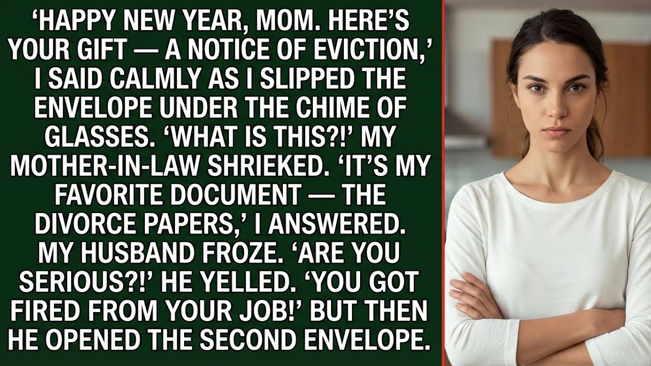 “Happy New Year, MIL—your gift: an eviction notice,” I said, handing the envelope.