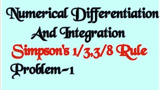 Celebrity Simpson's 1/3,3/8 Rule - Problem Numerical Differentiation And Integration Profile
