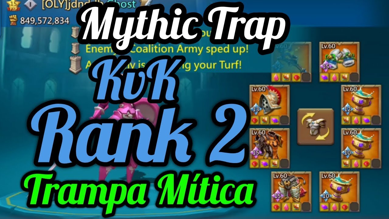 Lords Mobile. Мифическая ловушка. KvK ранг 2. Надвигается митинг титанов. Огромные смешанные мити...