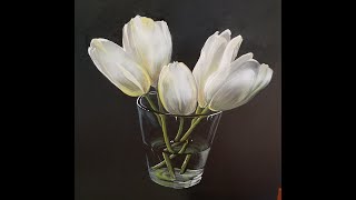 How to paint flowers in glass.
