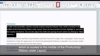 Creating Accessible Microsoft Word 2010 Documents: Lists, Columns, and Table of Contents