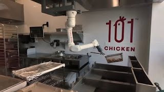 Robots are cooking chicken at Korean restaurant in Fort Lee