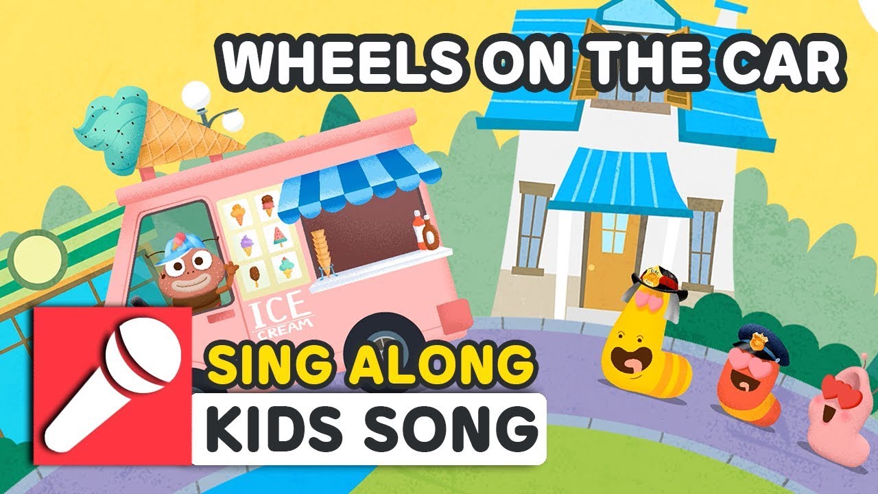 WHEELS ON THE CAR | NURSERY RHYME | BEST KIDS SONG | LARVA KIDS | KARAOKE | SING ALONG