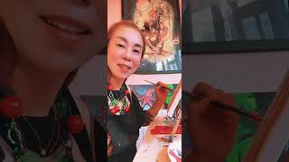 Painting class in Paris #painting #acrylic #workshop #acryliconcanvas #parisart