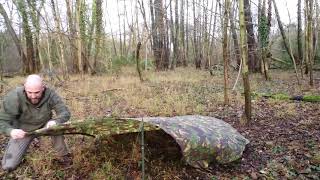 Quick tarp set up without trees (Bivvy/walking poles)