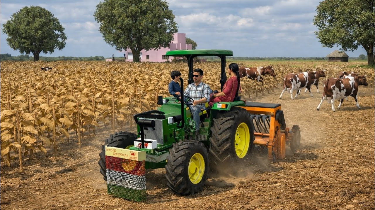 Tractor ne bajra ki kheti ki 🌽🌾 khet jotkar bajara ugaya 🚜 tractor farming semulator 
