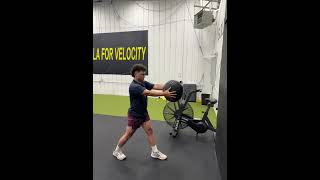 Split-Stance Med Ball Shotput w/ Stick