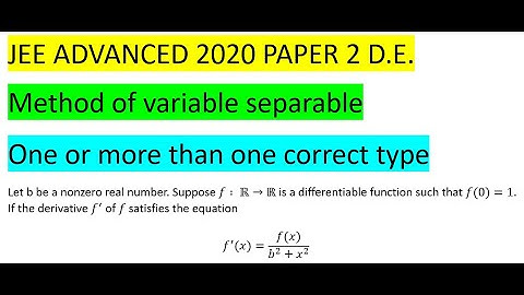 Let b be a nonzero real number. Suppose f∶ R→R is a differentiable function such that f(0)=1 #jee