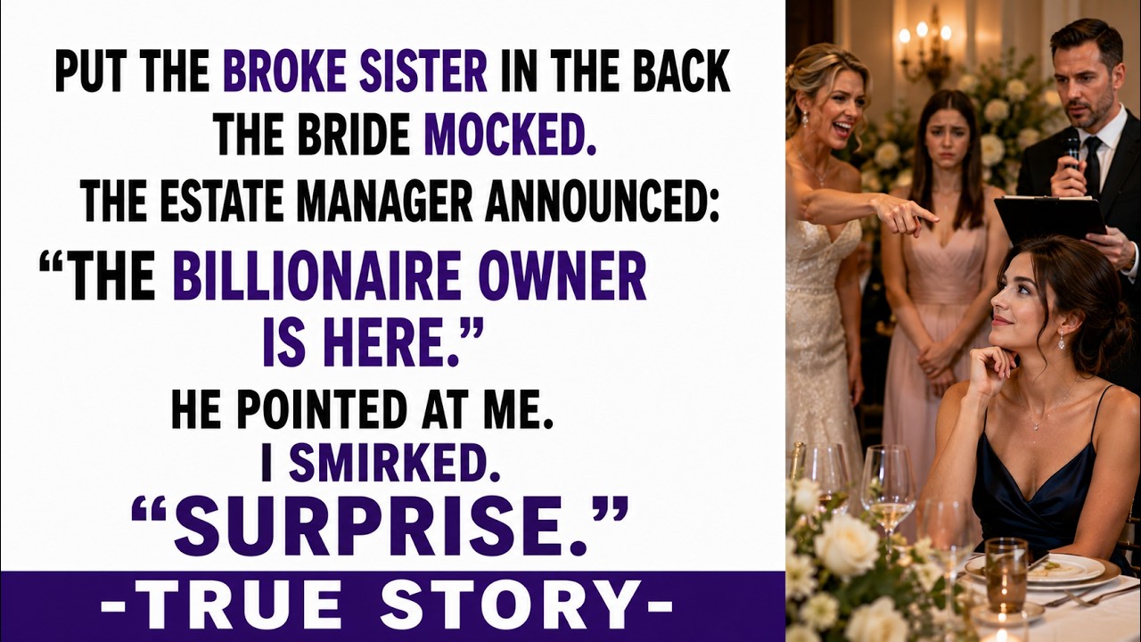 I was sitting at table 40, the wobbly one by the kitchen doors, wearing the olive green dress my sister bought me "so I wouldn't ruin her wedding photos." She announced it to the whole reception,...