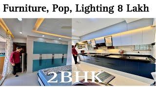 2 BHK Home Furniture || Acrylic kitchen || modular kitchen home interior