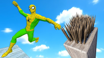 Ultimate Spider Man Spike Trap Fails Funny Ragdoll Physics Compilation