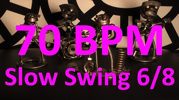 70 BPM - Slow Swing - 6/8 Drum Track - Metronome - Drum Beat