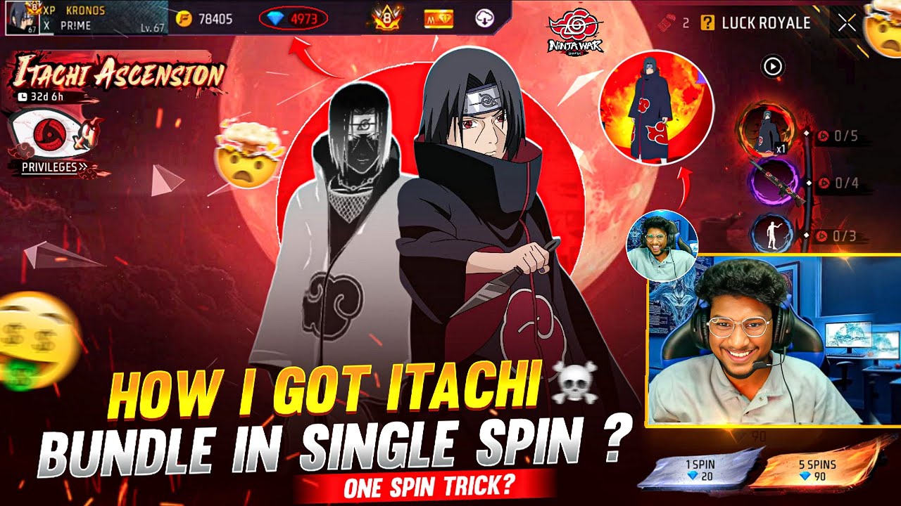 Spinning Legendary Itachi bundle 🔥 How I got itachi bundle in single spin ? 🤯❤️