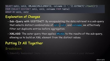 How to Use DISTINCT with XMLAGG in SQL