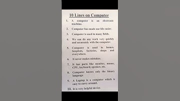 10 Lines Essay On Computer In English/ Essay Writing On Computer/Computer Short Essay