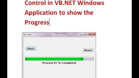 How to use Progress Bar Control in VB.NET Windows Application to show the Progress