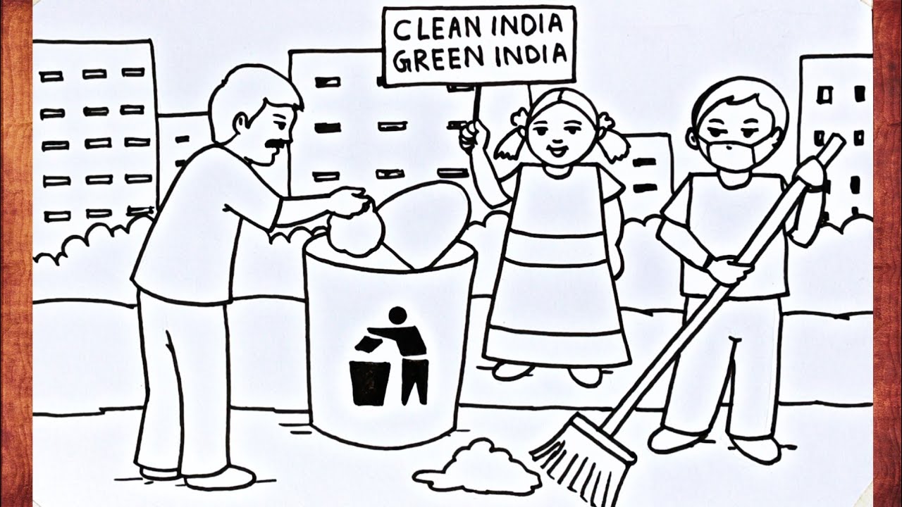 Swachh bharat drawing image how to draw swachh bharat mission  YouTube