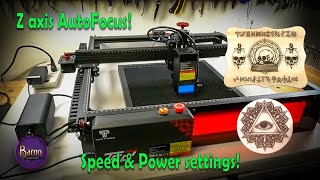 TwoTrees TS2 20 watt Laser Engraver Review. Autofocus! Speed & Power settings for diode laser review