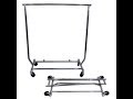 Collapsible Single Rail Salesman Rolling Clothing Rack | Chrome