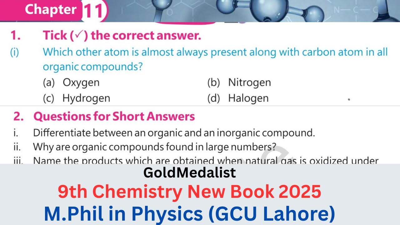 9th Class Chemistry Chapter 11 | Exercise MCQ's And Short Questions | Multiple Choice Questions
