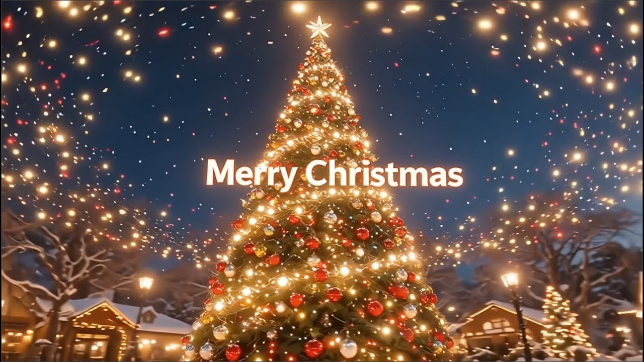 Giant Christmas Tree of Light 🎄✨  Cinematic Christmas Scene