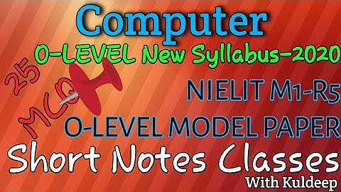 Computer O-LEVEL |Paper-1| |Information Technology Tools & Network Basics| |M1:R5|